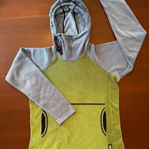 Melanzana Women's Hoodie MicroGrid Green/Blue Women's Small